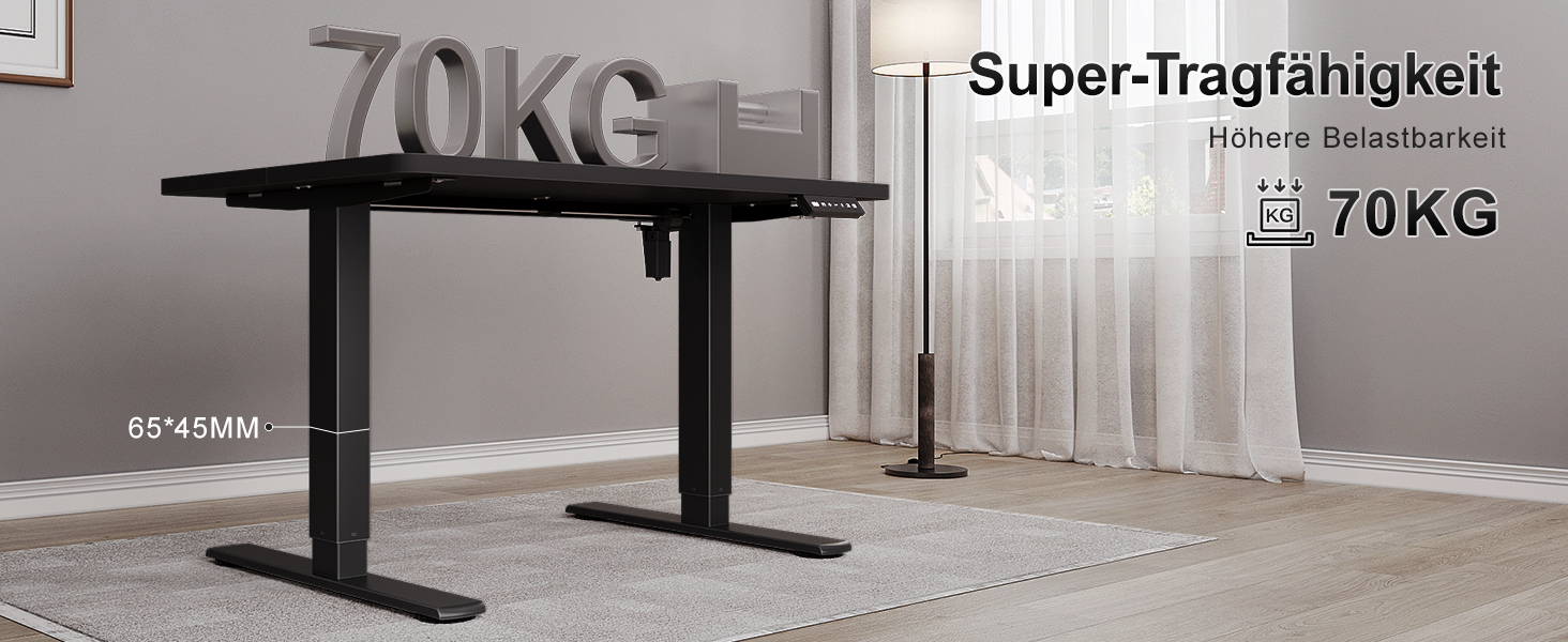 Електричний дитячий стіл Airfish, 80x60 см, регулювання висоти, пам'ять, для дому/офісу, стоячи/сидячи (чорний)