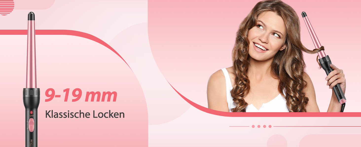 Набір для завивки та випрямлення волосся BESTOPE MIX 5-в-1 з насадками для великих та маленьких локонів, 10-32 мм, швидкий нагрів, 2 температурні режими, рожевий