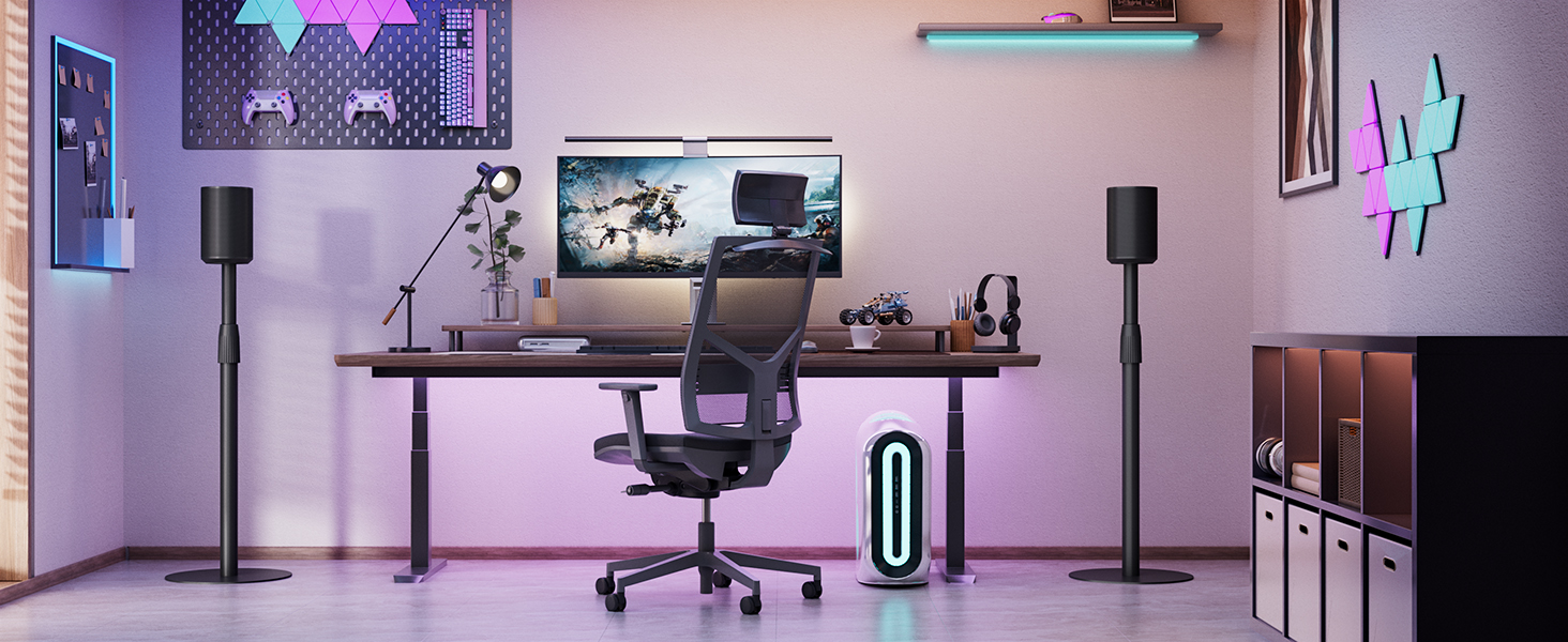 Підставка для колонок PEGZONE, сумісна з SONOS Era 300/100, регульована висота, з кабельною організацією, чорна, 2 шт.