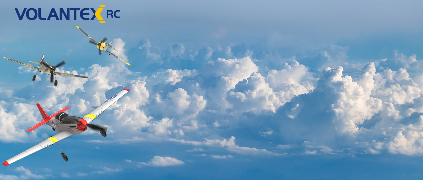 Літак на радіокеруванні VolantexRC 761-5 P51 Mustang RTF для початківців з Xpilot, 4 канали, готовий до польоту