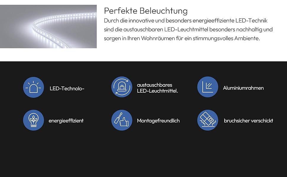 Дзеркало для ванної кімнати Talos Light LED 80x60 см з підсвічуванням, нейтральним білим світлом та алюмінієвою рамою