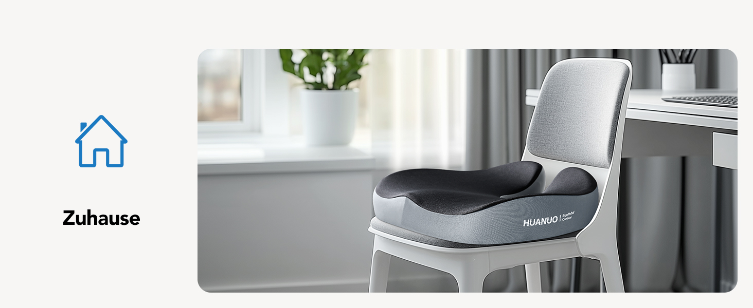 Подушка для офісного крісла HUANUO: велика подушка з піною Memory Foam. Зняття напруги з попереку та куприка. Підходить для офісних крісел, авто та інвалідних візків. Ідеально для тривалого сидіння. Нековзна поверхня.