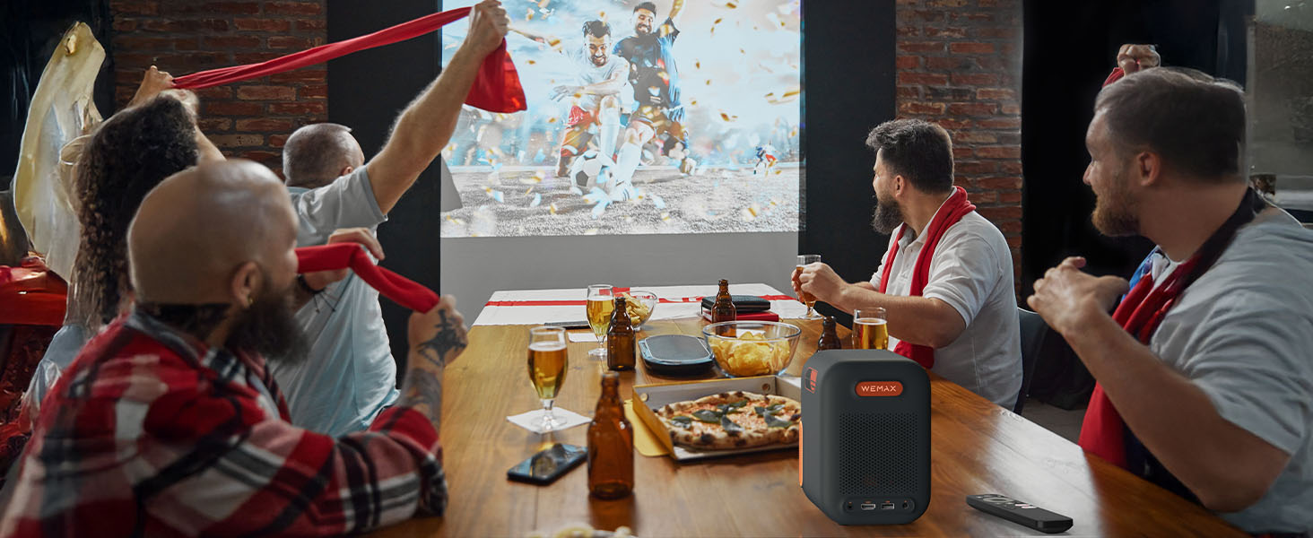 WEMAX Mini проєктор: 4K, 1080p, Smart, Dolby Audio, WiFi, Bluetooth. Підтримка Netflix та Google TV для дому та на вулицю