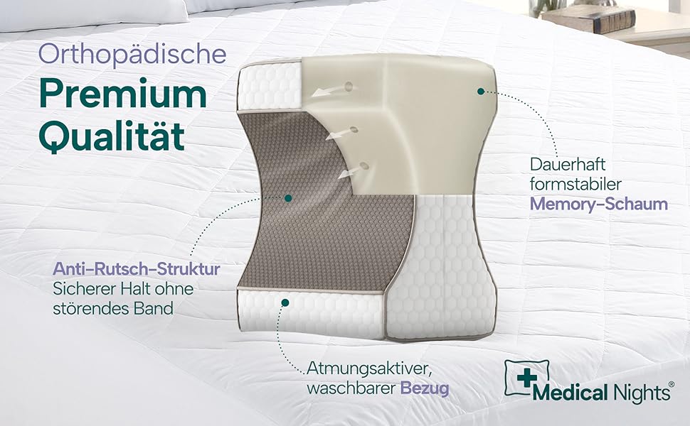 Ортопедична подушка для ніг для тих, хто спить на боці – для полегшення болю в стегнах, спині та колінах | Ергономічна подушка з піною з ефектом пам'яті та антиковзким покриттям.