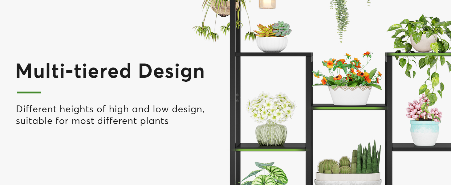 Плантатор Tribesigns з 5 полицями для дому, металева конструкція, полиці-арки з гачками, велика підставка для квіткових горщиків, для саду, балкону, вітальні, білий та сірий
