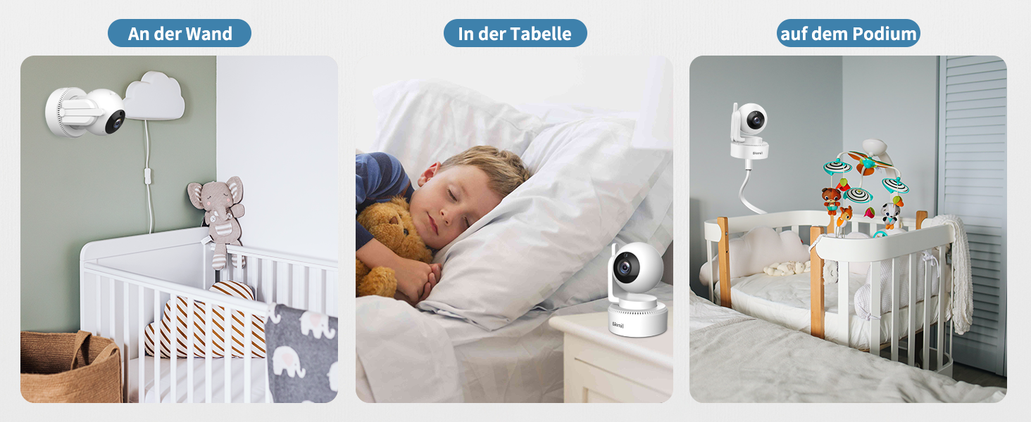 Відеоняня Blemil з 2 камерами, 4.3'' IPS монітором Split-Screen, зумом 2X та акумулятором на 29 годин, функція повороту та нахилу (без Wi-Fi)