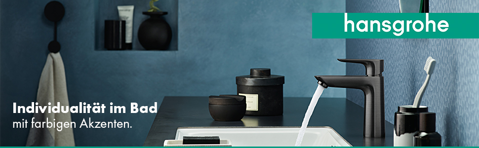 Змішувач для ванної кімнати Hansgrohe Talis E з виливом 110 мм, чорний матовий хром, економія води (EcoSmart), без зливу