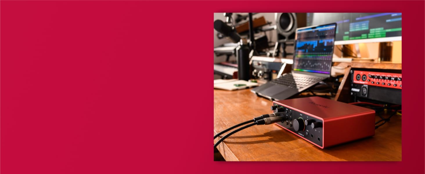 Focusrite Scarlett 4i4 4-го покоління USB Аудіоінтерфейс для гітаристів, вокалістів та музикантів (16 входів/16 виходів) - HiFi студійна якість
