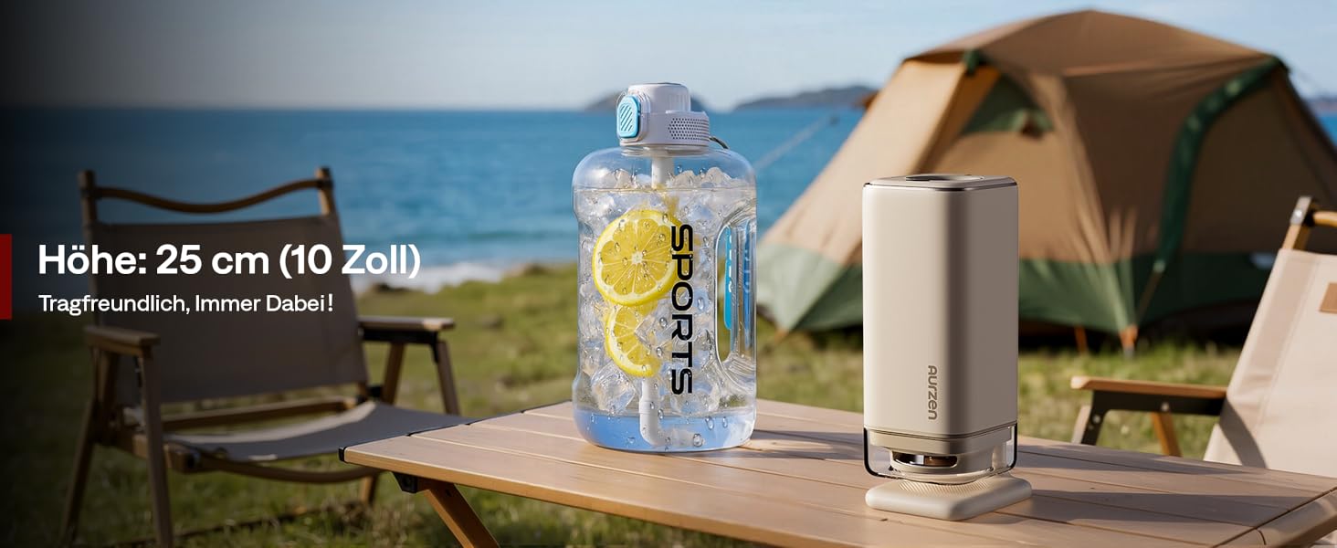 Портативний проєктор Aurzen Boom Air Mini з Google TV та Netflix, 4K, USB-C, Smart, Dolby Audio, WiFi, Bluetooth, автофокус TOF, поворотний штатив, кремово-білий