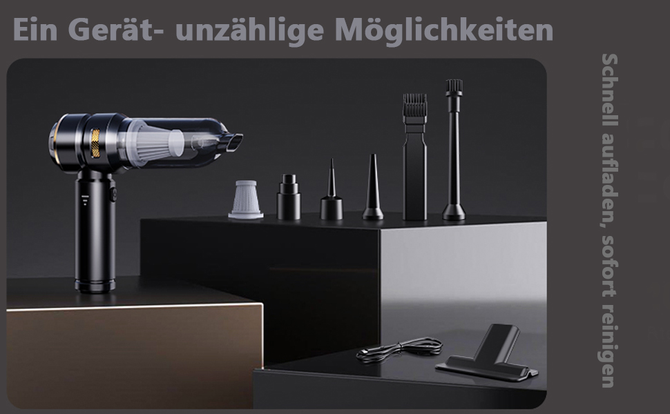 Ручний бездротовий пилосос 25000 Па з HEPA-фільтром, потужний акумуляторний пилосос для автомобіля та дому, чорний