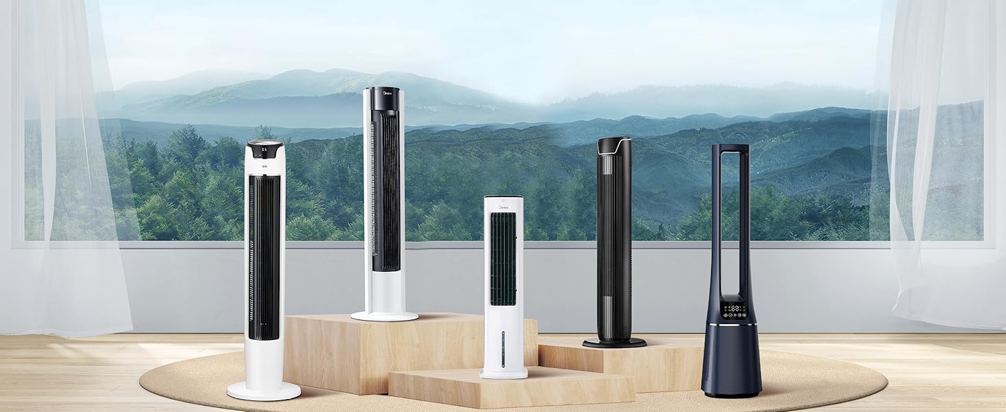 Вентилятор підлоговий Midea FS40-16JRA, 40 Вт, пульт, 3 швидкості, низький рівень шуму (55-65 дБ)