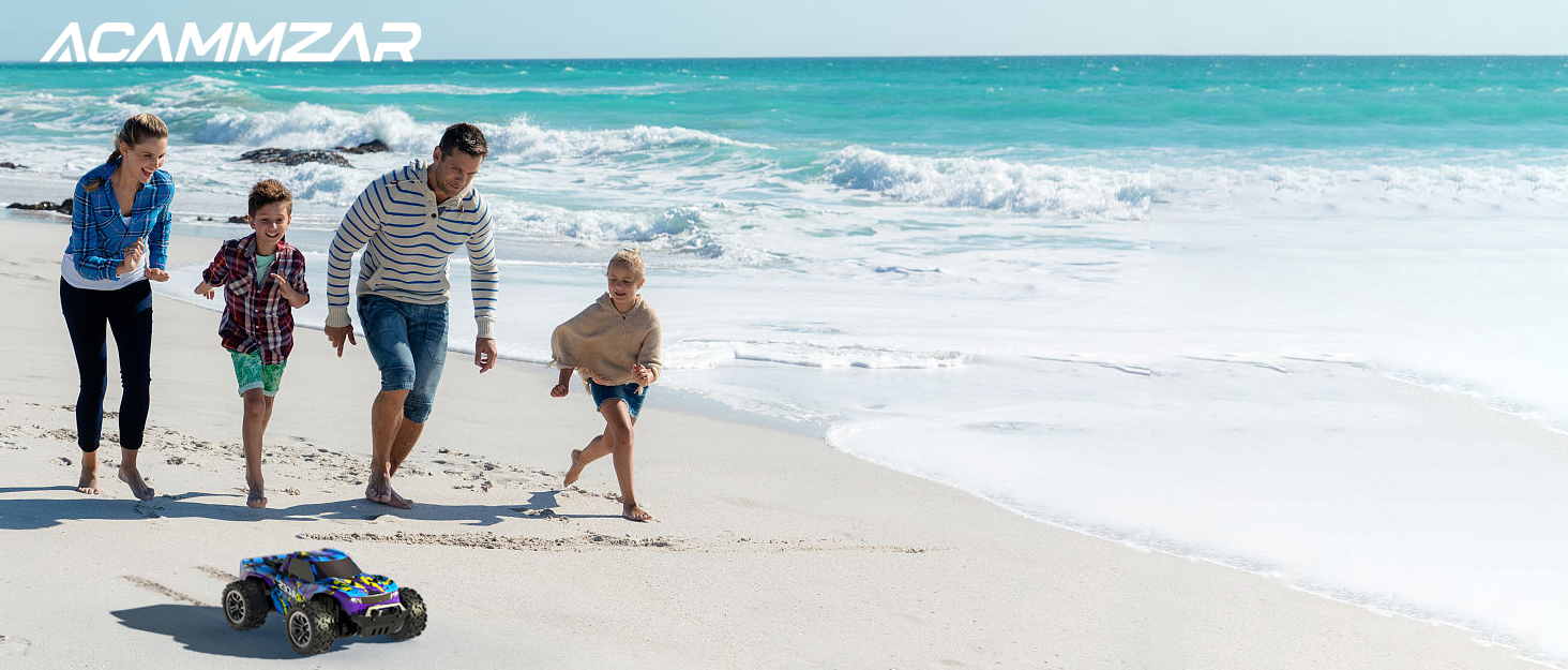 RC Drift Car ACAMMZAR 1:24, 4WD, 20 км/год, з LED підсвіткою, 2 акумулятори, для дітей від 4 років та дорослих - блакитний S815