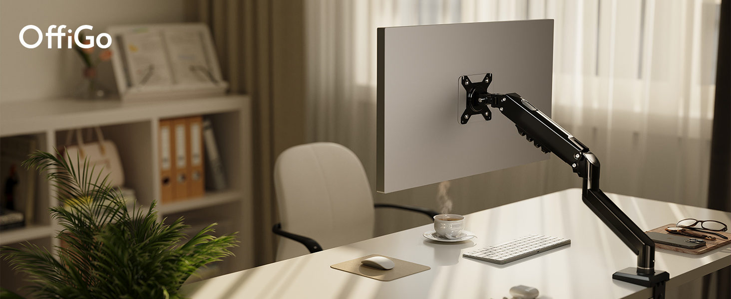 Кріплення для монітора OffiGo: підходить для моніторів 15-32 дюймів, вантажопідйомність до 9 кг, VESA 75/100 мм, чорний