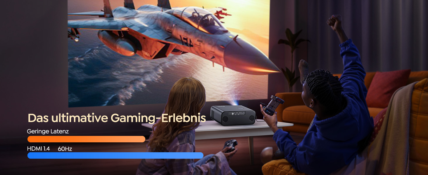 Проектор WiMiUS 1100 ANSI з 4K, Dolby Audio, WiFi 6, Bluetooth та Автофокусом для Домашнього Кінотеатру та Відкритих Подій (Android/iPhone)