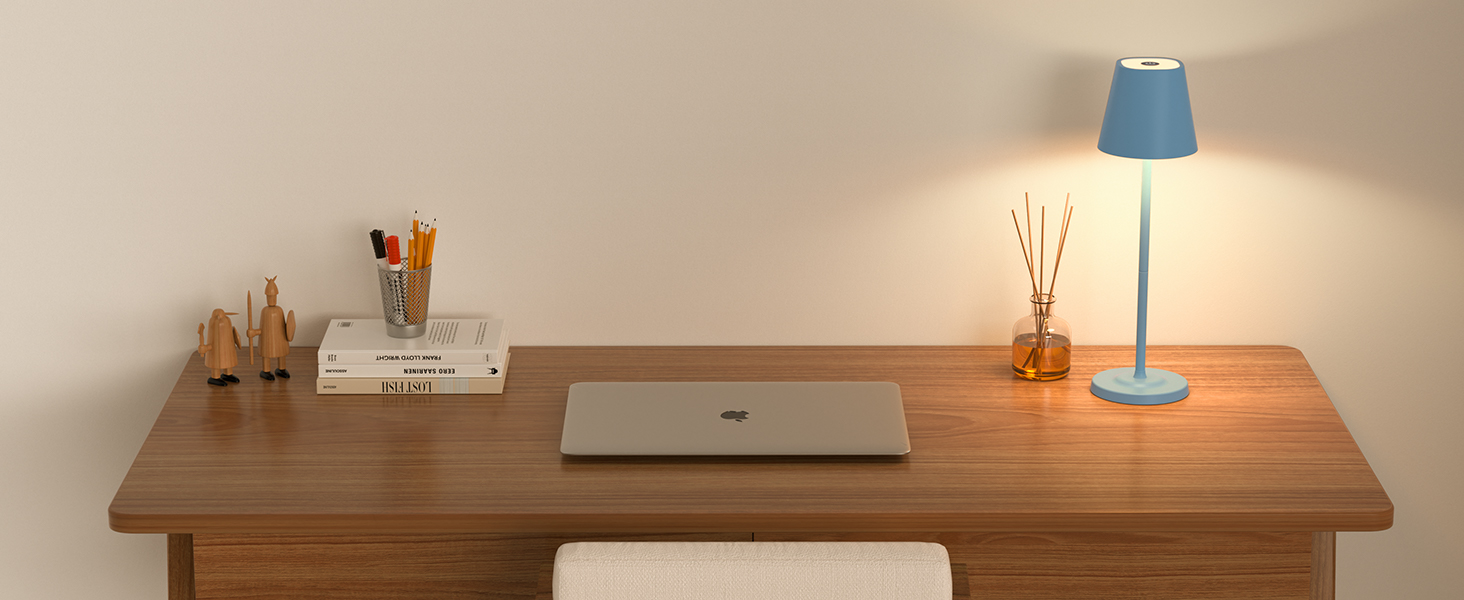 LED настільна лампа GOODEA бездротова з регулюванням висоти, 5500mAh, 3 кольори, диммування, вологостійка, з сенсорним керуванням, алюміній, 2 шт. для дому та саду