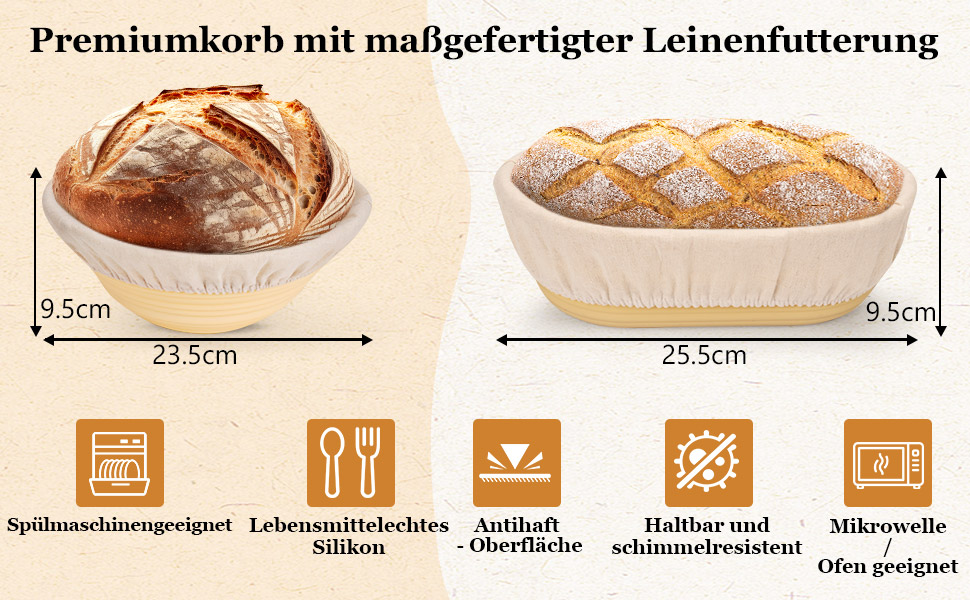 Набір для закваски з 16 частин: гнійники з силікону (круглі та овальні), скляні ємності для закваски - для професійного та домашнього випікання