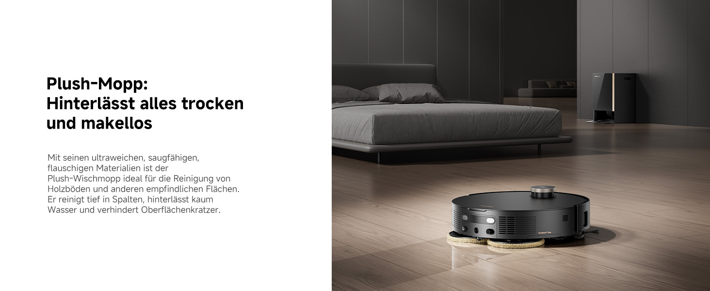 Робот-пилосос Mova V50 Ultra Complete з функцією миття, 24000 Па, подолання перешкод 6 см, навігація Liftable+RGB AI+LED, 80°C гаряча вода, 63°C самостійне сушіння, DuoSolution System, щітка Tricut (Mobius 60)