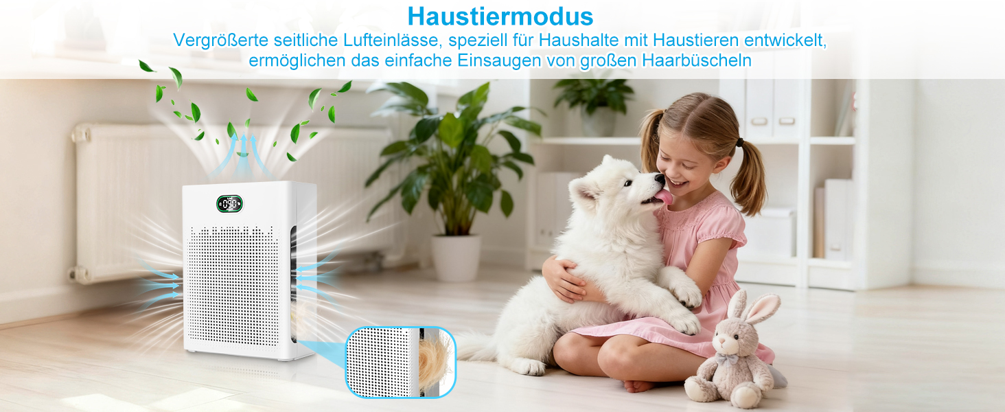 Повітряочисник HEPA з керуванням через додаток, LED-дисплей, тихий режим (22 dB), CADR 250 м³/год, для кімнат до 90 м², режим для тварин, видаляє 99,97% пилу, пилку, шерсті та запахів