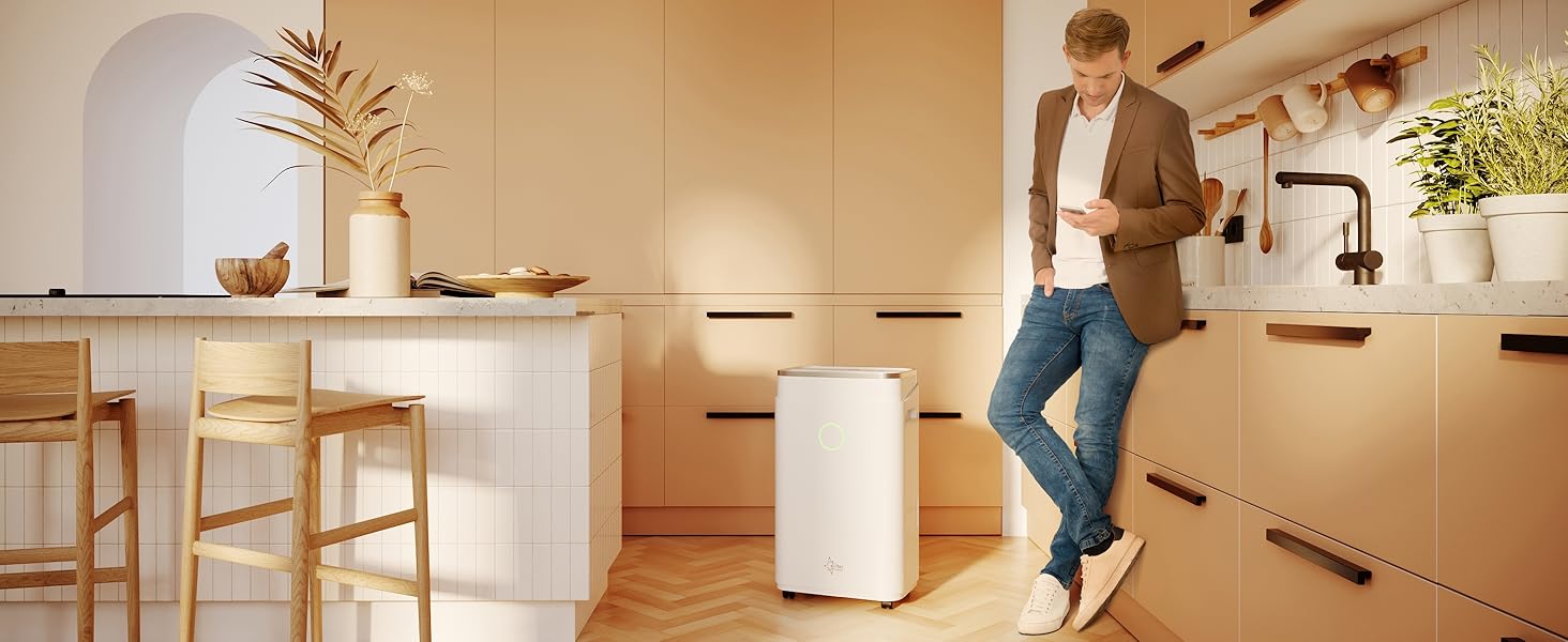 SUNTEC DryFix 20 – Електричний осушувач повітря для дому до 63 м² (20 л/день) 3-в-1: осушувач, очищувач повітря, сушарка для білизни