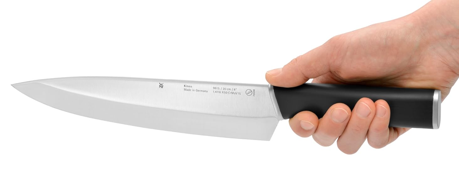 Набір ножів WMF Kineo з підставкою (6 предметів), Made in Germany: 4 ножі, кухоні кусачки, бамбукова підставка, Performance Cut, сталь Messerblock Asia