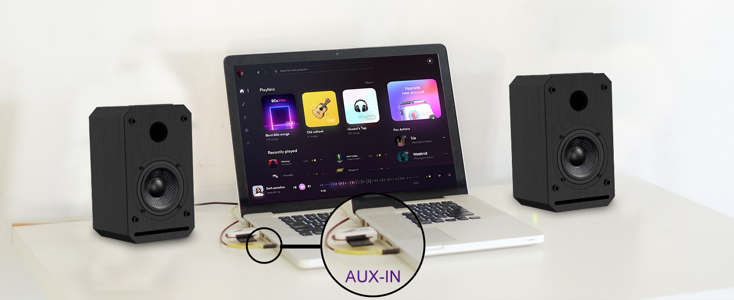 Активний динамік Bluetooth 100 Вт, 4 НЧ, HDMI ARC, оптичний, RCA, USB, AUX, пульт дистанційного керування (жовтий)