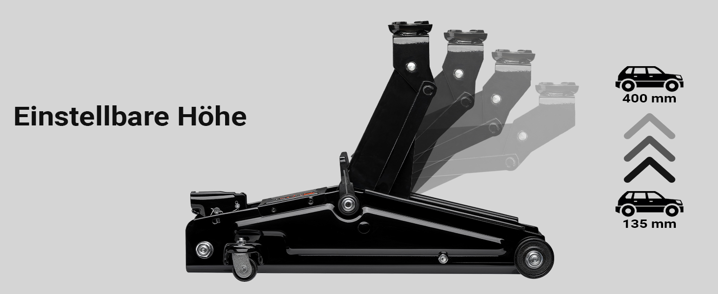 Гідравлічний домкрат Wiltec Rangierwagenheber 3т, 135-400 мм для авто, позашляховиків, кемперів