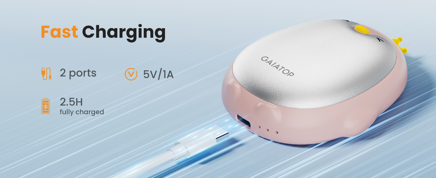 Електричні грілки для рук Gaiatop, 2 шт. з 3 режимами нагріву, магнітні, портативні, багаторазові. Ідеальні для кемпінгу, піших прогулянок, полювання, подарунок для жінок та чоловіків (світло-рожевий)