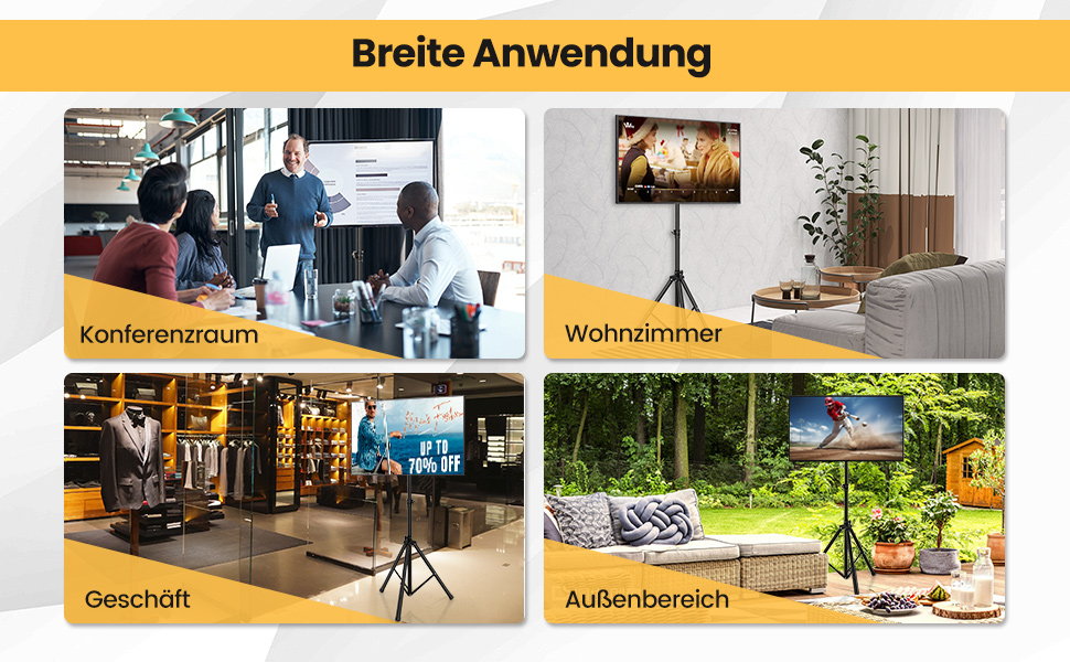 Підставка для телевізора COSTWAY, регульована по висоті, для телевізорів 21-47 дюймів (Plasma/LCD/LED), до 35 кг, чорна