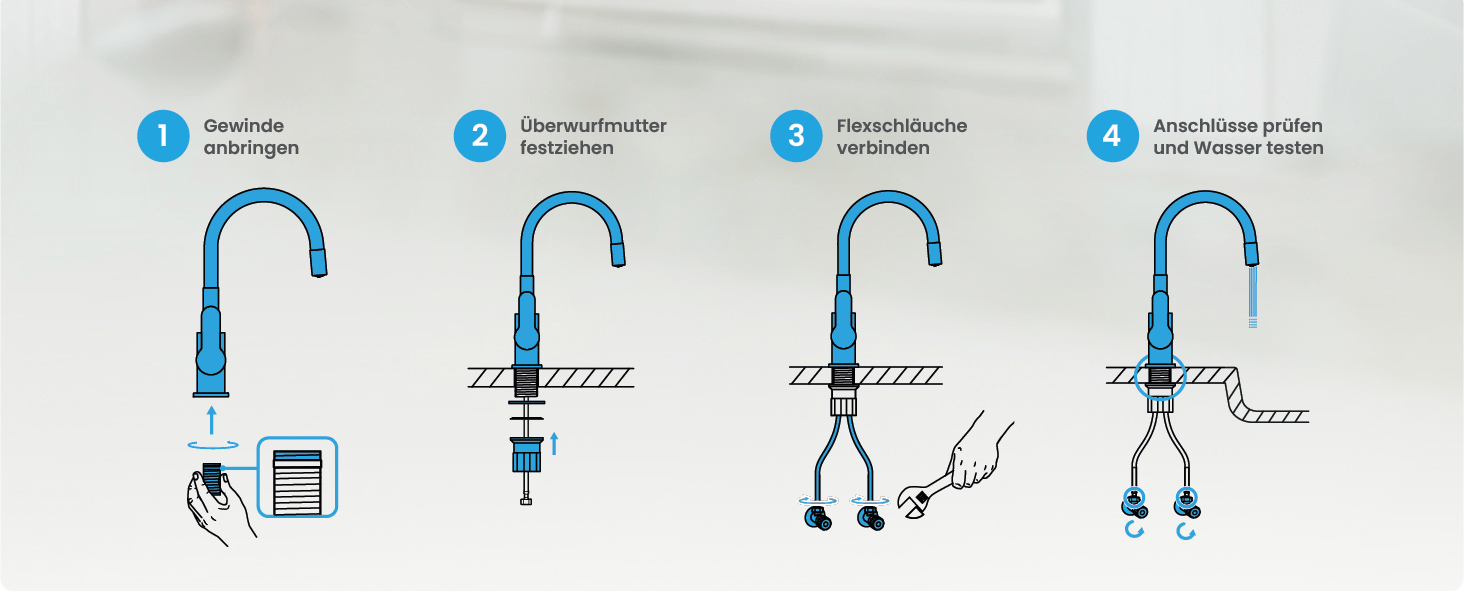 Змішувач кухонний Bächlein Ermelo хром, поворотний на 360°, для мийки