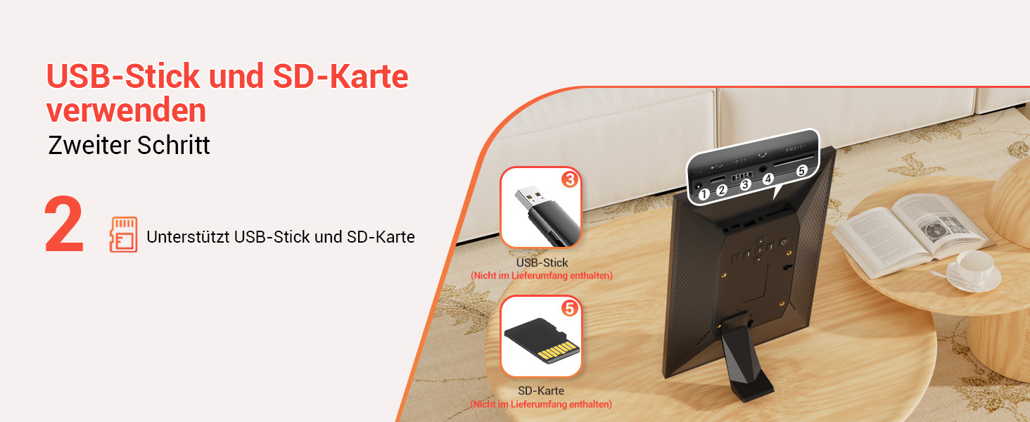 Цифровий фоторамка OBVHNUA 10.1 дюйма з IPS екраном (1280x800) та пультом, USB/SD (128GB), автоповорот, відтворення фото/музики/відео