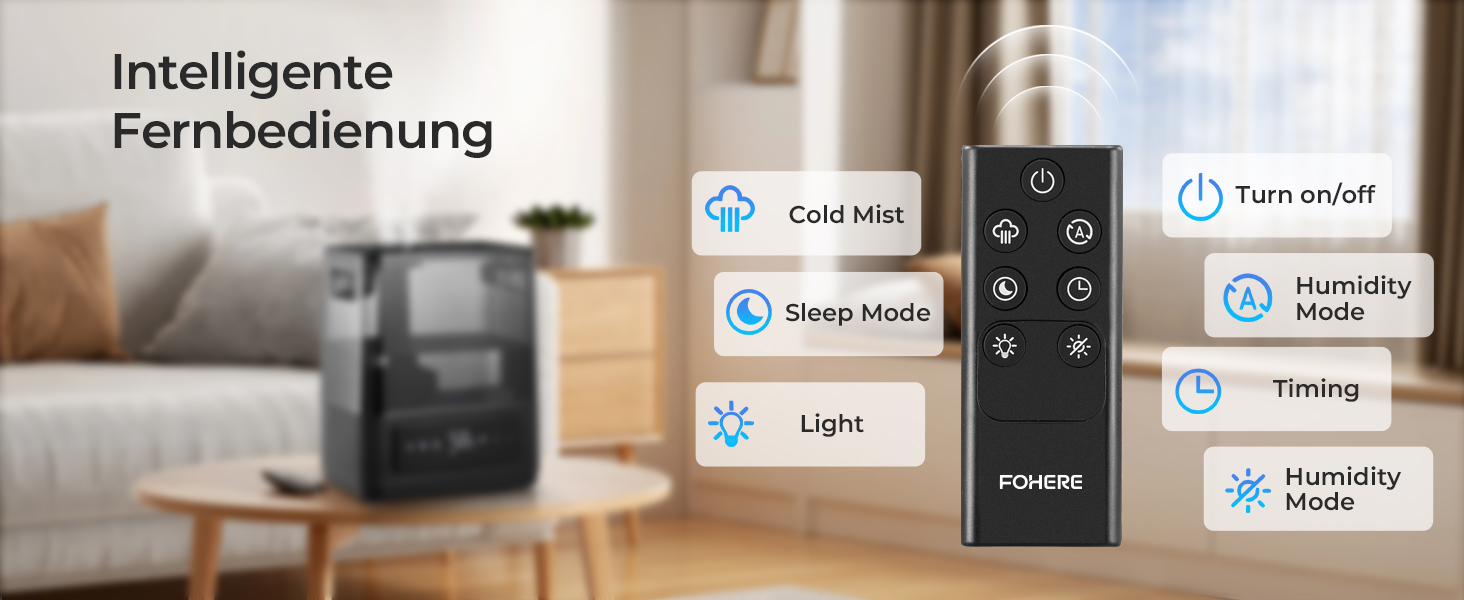 Ультразвуковий зволожувач повітря на 6л для великих кімнат, дитячої та спальні: безшумний холодний випарник з датчиком вологості, аромадифузором та верхнім заповненням, до 60 год роботи