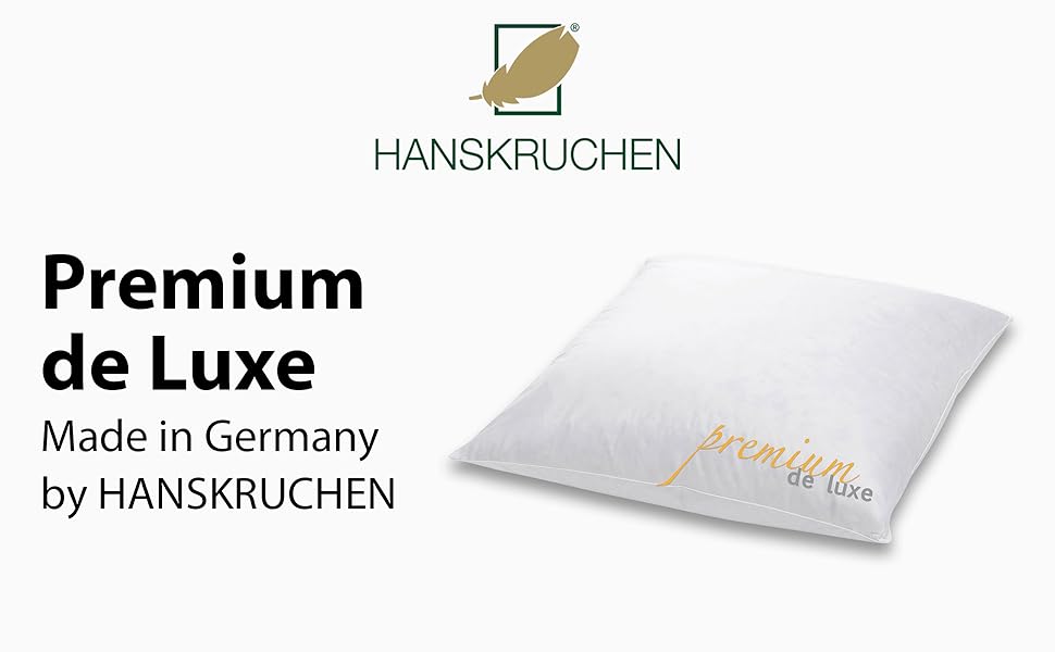 Пухова подушка Hanskruchen Premium de Luxe - Made in Germany Пухова подушка з 100 бавовни - 3-камерна пухова подушка для алергіків 1 упаковка (50x75 см)