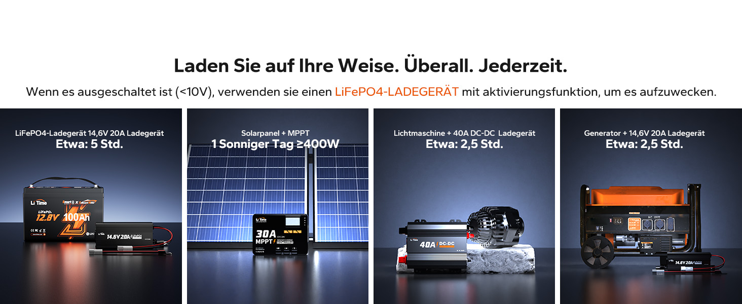LiFePO4 акумулятор LiTime 12V 100Ah з Bluetooth для кемпінгу, житлових будинків та електромоторів човнів