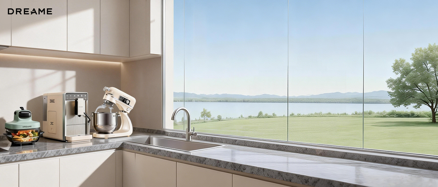 Фритюрниця Dreame Tasti AirFryer 5-в-1 з скляною чашею, 2.5L + 4.5L, 3D-конвекція, сенсорний дисплей, для дому та подорожей