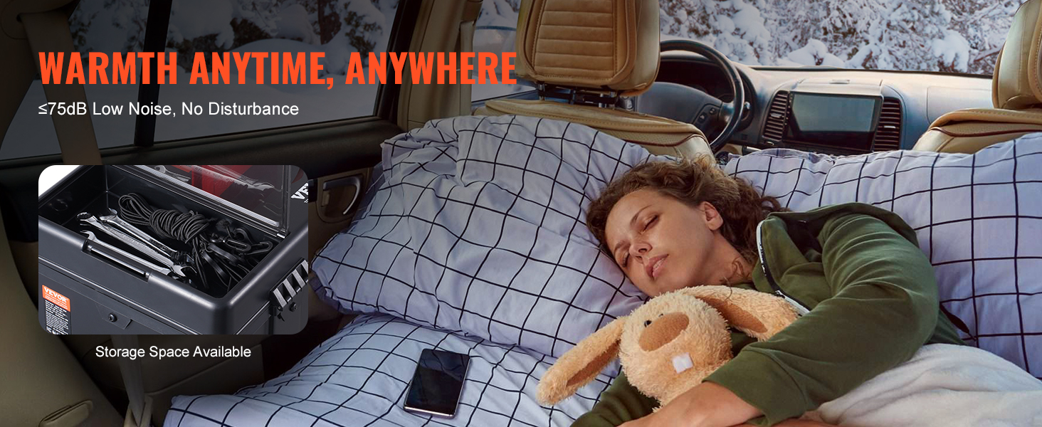 Дизельний обігрівач VEVOR 8 кВт 12/24 В з Bluetooth, пульт, дисплей, CO-датчик, горизонтальний, портативний