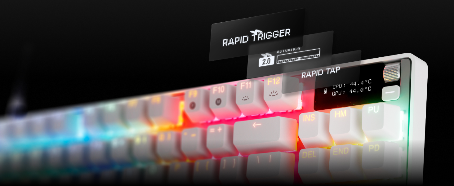 Клавіатура SteelSeries Apex Pro TKL Gen 3 для геймінгу з перемикачами Hall Effect та OmniPoint 3.0 - регульована чутливість, пресети для ігор, захист від зносу, німецька QWERTZ (Nordisch QWERTY), бездротова, біла