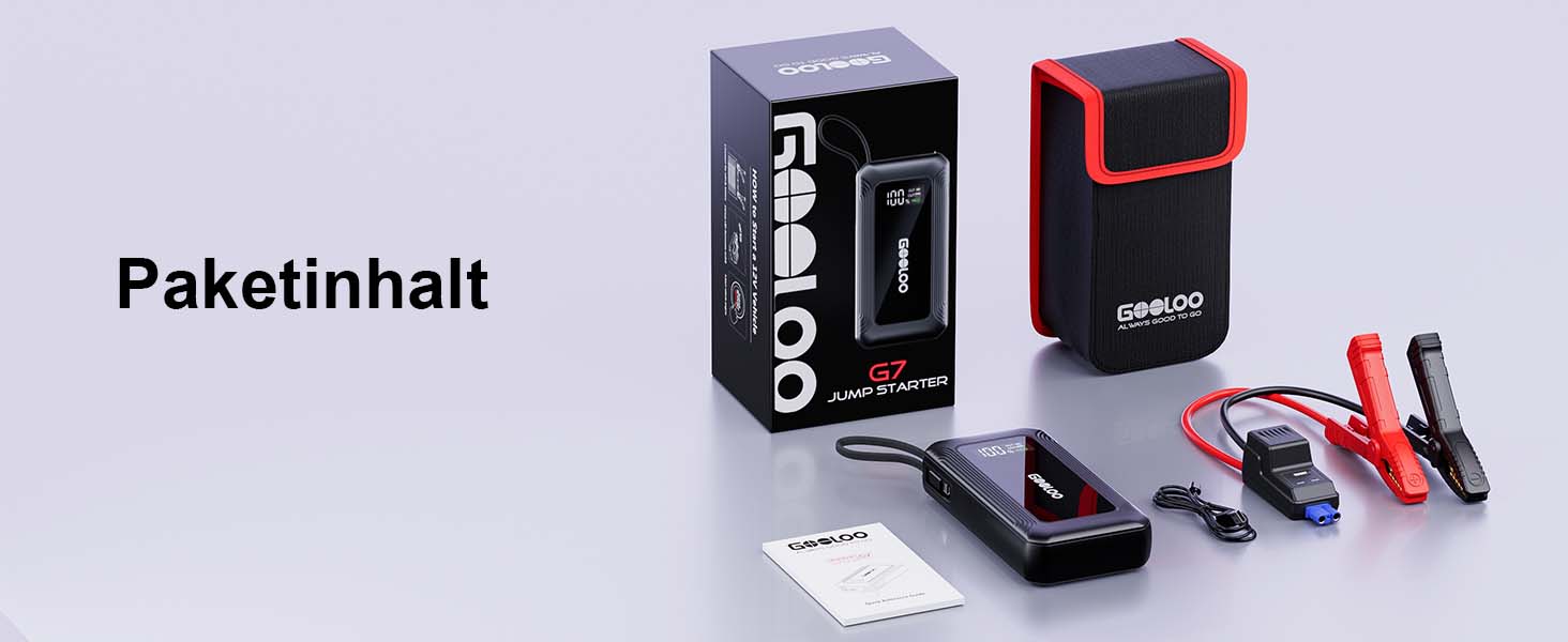 Бустерний пускач GOOLOO A5 4000A з компресором 160 PSI та Powerbank, чорний