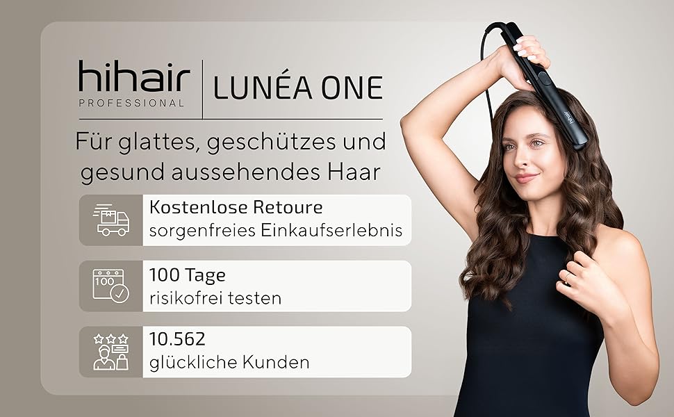 Праска для волосся Glätteisen – Тест-переможець 2025, 100 днів на тест, LCD-дисплей, швидке нагрівання (20 сек) для блискучого та гладкого волосся