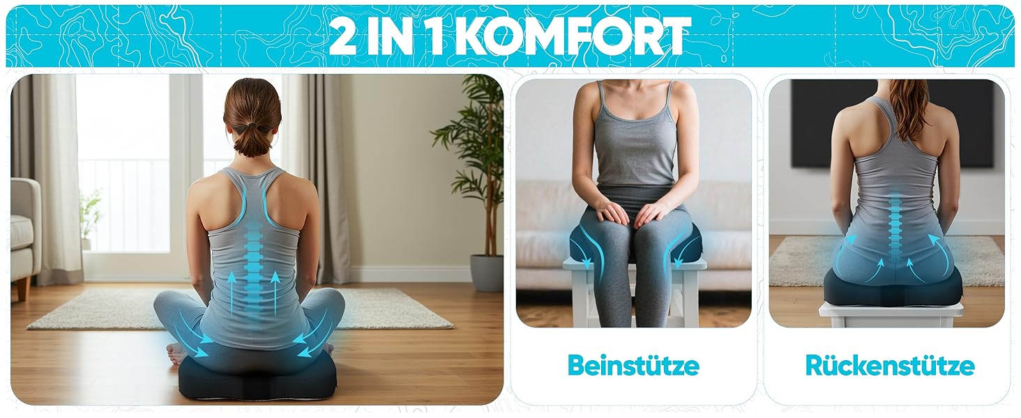 Подушка для сидіння FORTEM: м'яка, з піною з пам'яті, для офісного, ігрового крісла, авто, комп'ютерного крісла. Нековзна, знімний чохол сірого кольору.