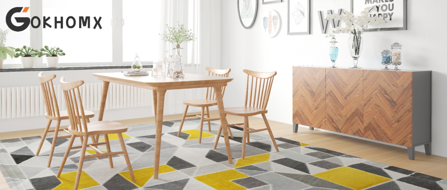 Набір кухонних меблів: стіл та 4 табурети з дуба для кухні та бару