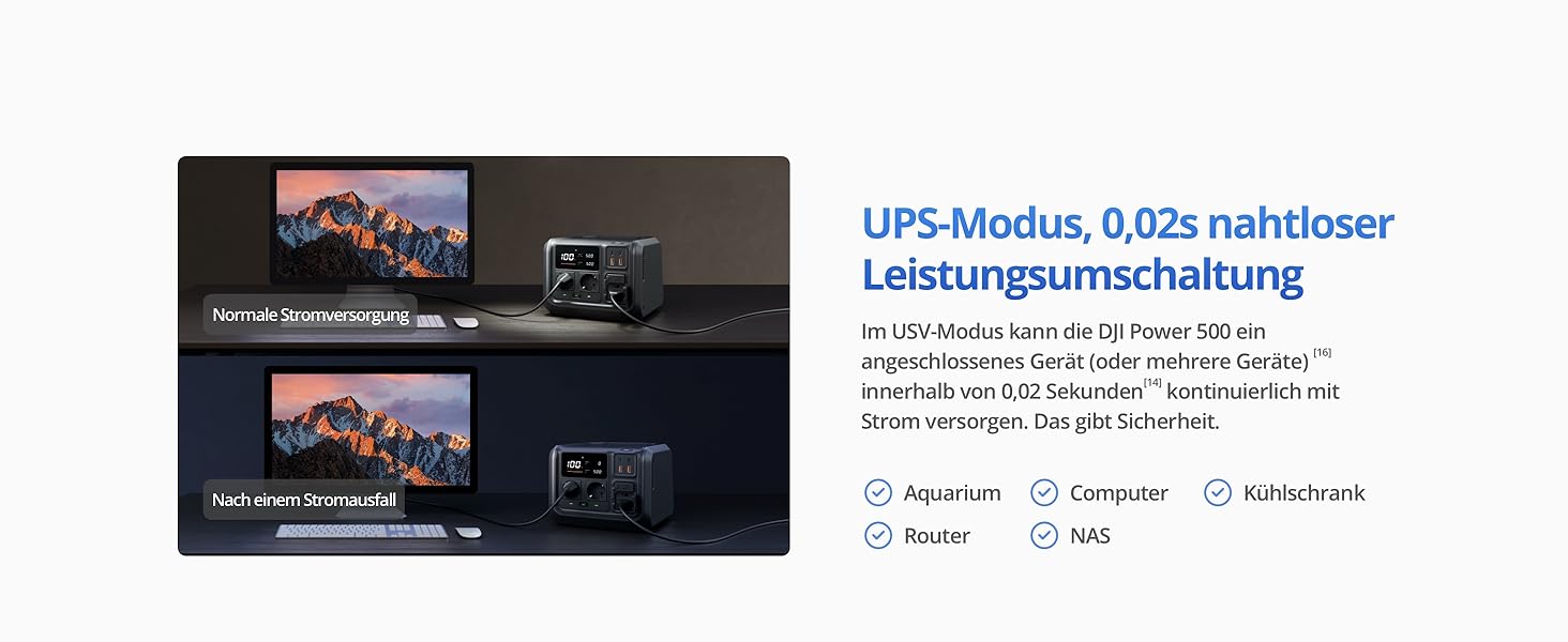 Портативна електростанція DJI Power 500: сонячний генератор 1000W, LiFePO4 512Wh, 4-in-1 зарядка, 23dB, для кемпінгу та резервного живлення