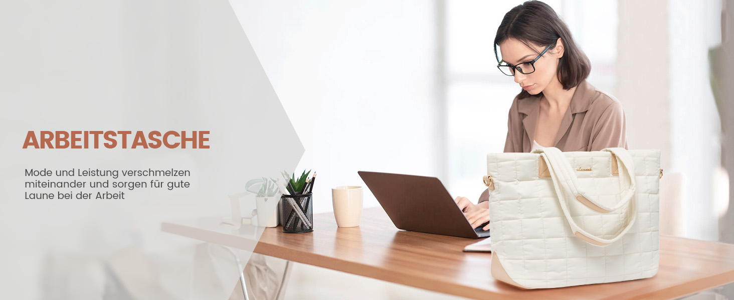 Сумка для ноутбука LOVEVOOK для жінок, 15.6 дюймів, бежева: робоча, для навчання, універсальна