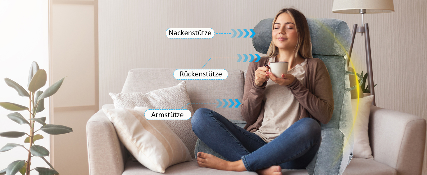 М'яке крісло-подушка для читання з велюру, для дорослих, з підставкою для спини та підлокітниками, з кишенею та знімним чохлом (колір кава)