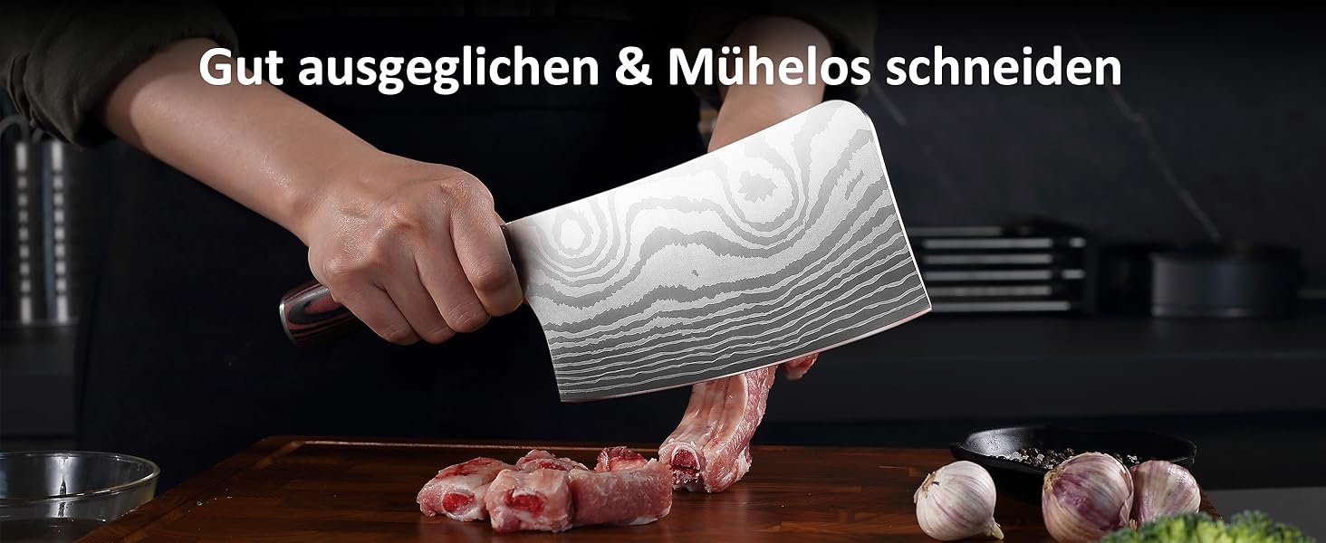 PAUDIN Ніж Сантоку з Дамаської сталі 13 см, професійний кухонний ніж для кухні, надзвичайно гострий, з високоякісної нержавіючої сталі та ергономічною ручкою G10 (ніж-сікач 18 см)