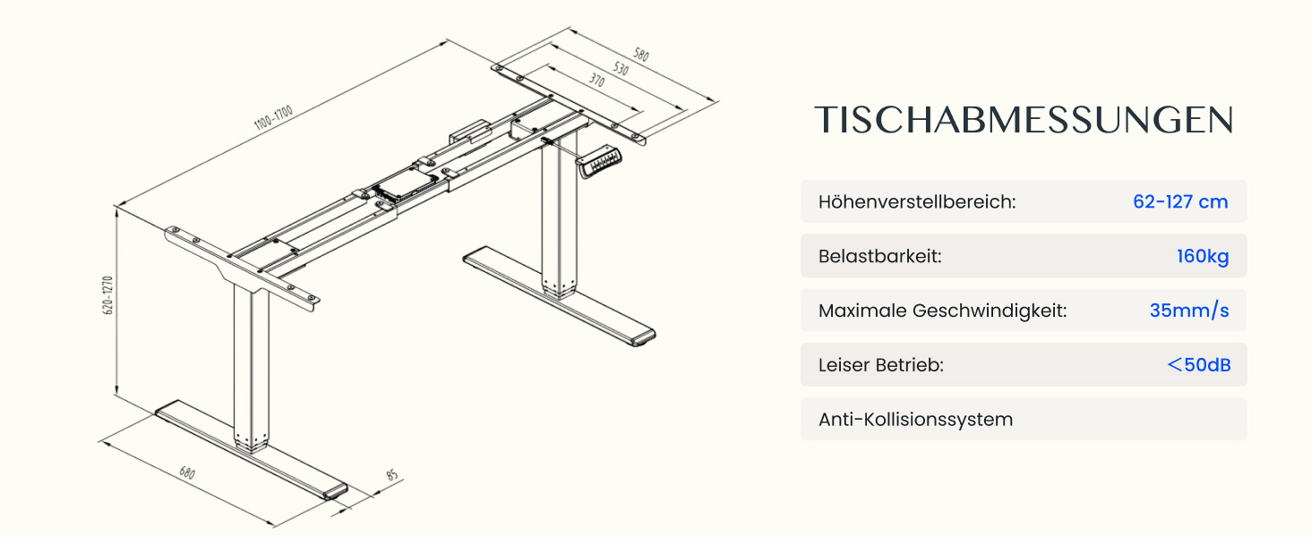 Стол робочий регульований по висоті FLEXISPOT E6, електричний, чорний, 160 кг, USB, пам'ять, LED-дисплей