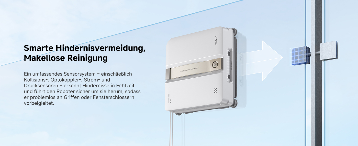 Робот для миття вікон MOVA N1, компактний, система подвійного розпилення, 8000 Па, безпечний, інтелектуальна навігація, повне покриття, все в одному