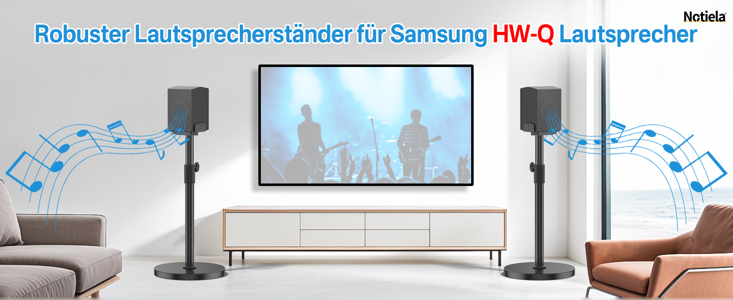 Стійки для тилових колонок Samsung HW (пара), регульовані за висотою 74–95 см, для моделей Q995H, Q995GD, Q995GF, Q930F, Q990D, Q990F, універсальне кріплення, витримують до 13.6 кг