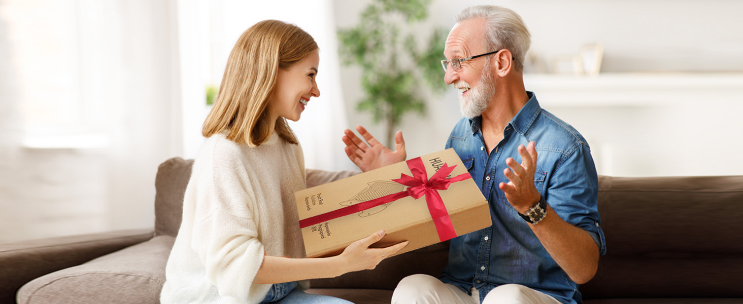 Підставка для ніг під стіл HUANUO бамбукова, ергономічна, 4 положення висоти та кута, масажна поверхня, протиковзна, для дому та офісу