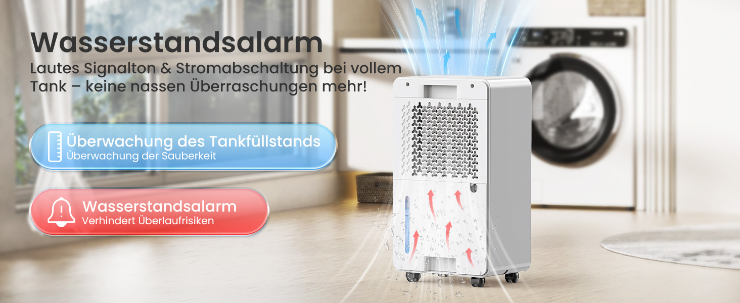 Електричний осушувач повітря CHIVALZ 12л/24г для приміщень до 120м³ (30м²), 3 режими роботи, таймер 24г, автоматична відтавлювання (білий)