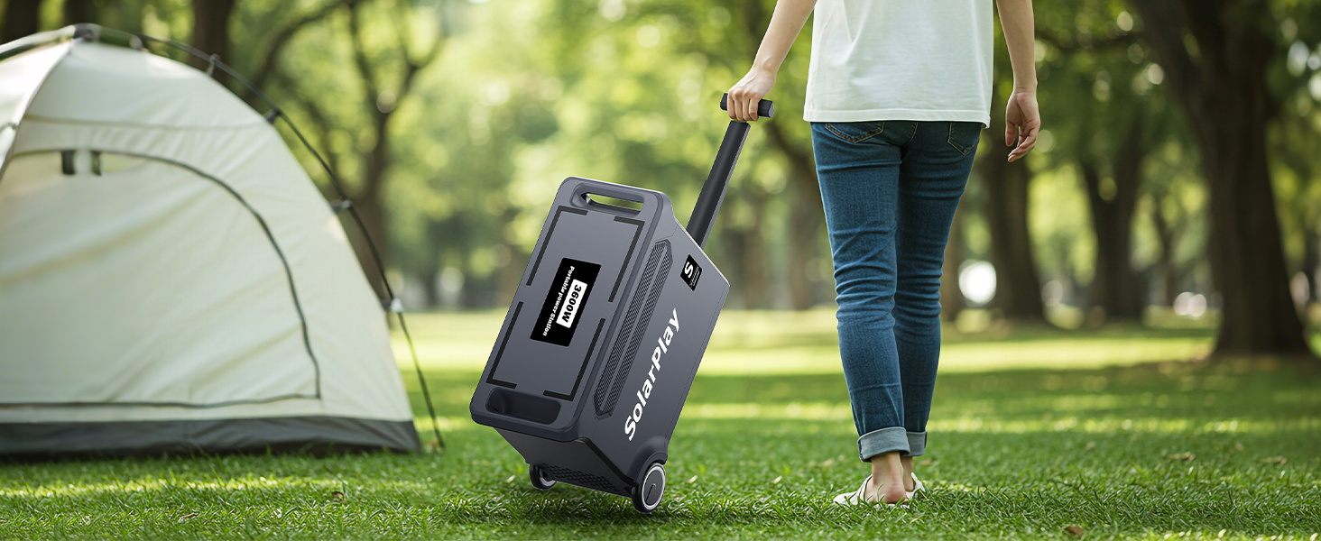 Портативна сонячна електростанція SolarPlay Q3600 з сонячною панеллю 200W, 2500W, 2304Wh LiFePO4, USB-порти, для кемпінгу, RV, надзвичайних ситуацій